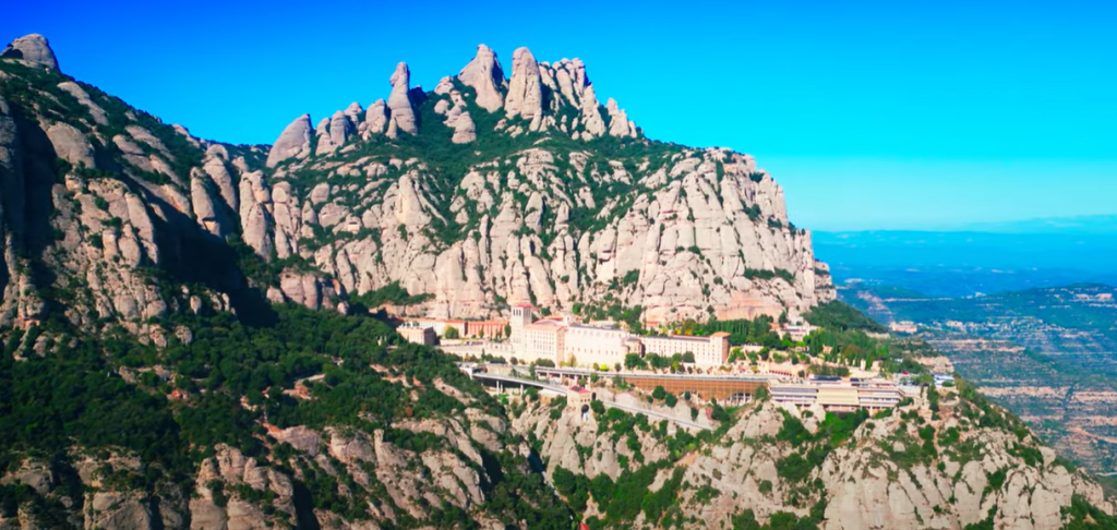View of the monastary along the Sant Jeroni Trail.