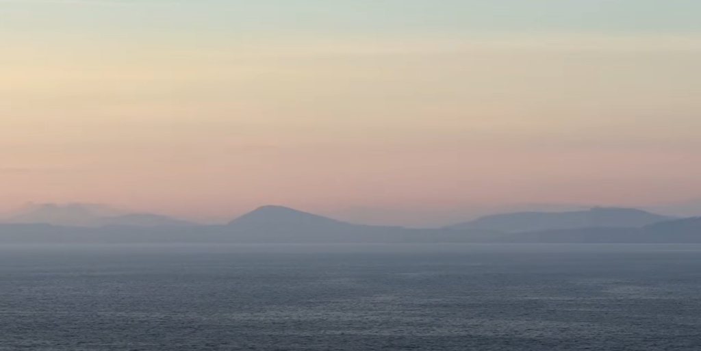 Sunrise from the ferry coming to Santander