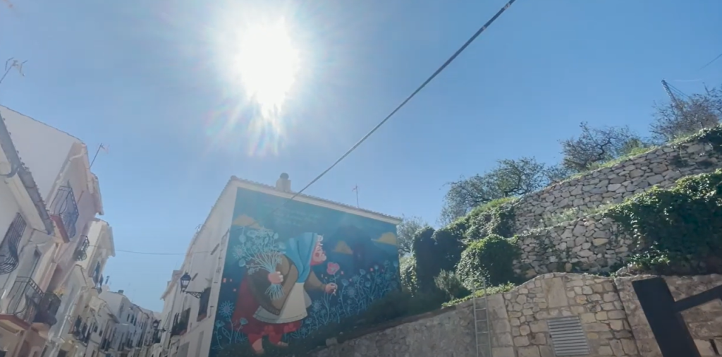 old lady mural in the backstreets of Tarbena