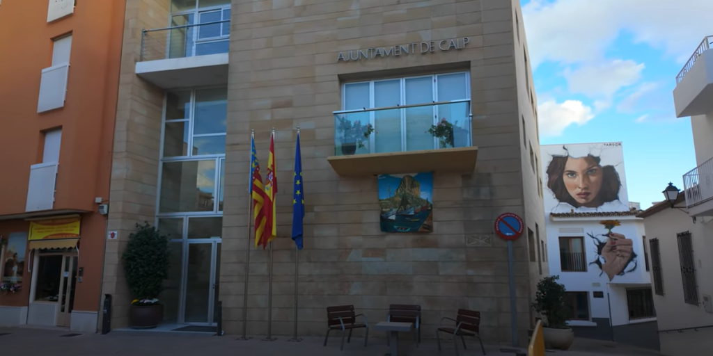 town hall and street art