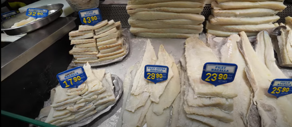 Fish counters at La Boqueria