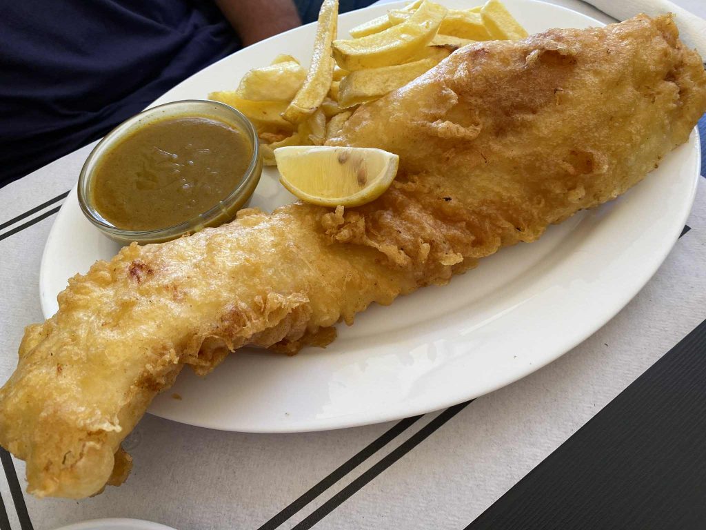 Large haddock at The Chippy La Marina