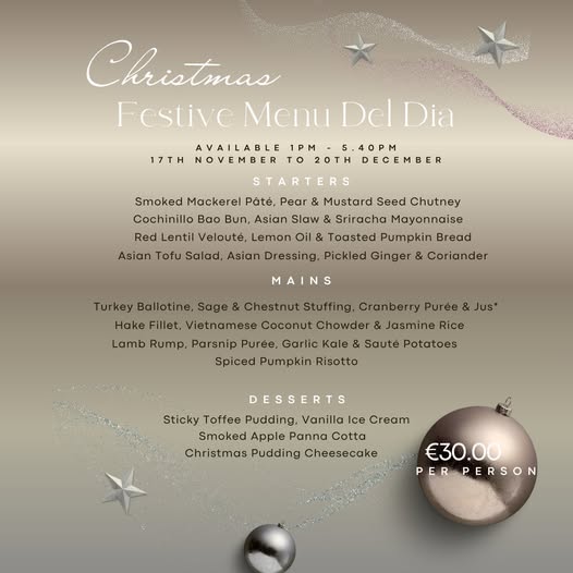 Fish Bowl Festive Menu del Día Menu