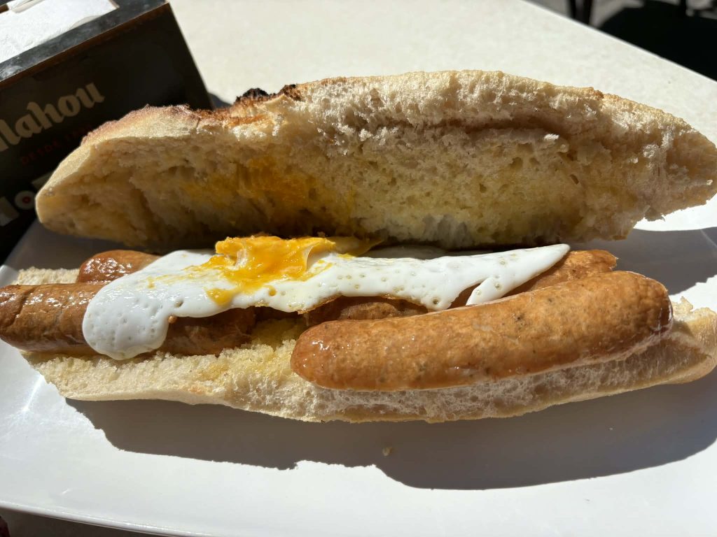 Sausage and egg sandwich at Belmontes Catral