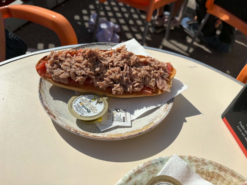 Tuna tostada at Cafeteria Heladeria La Ibense