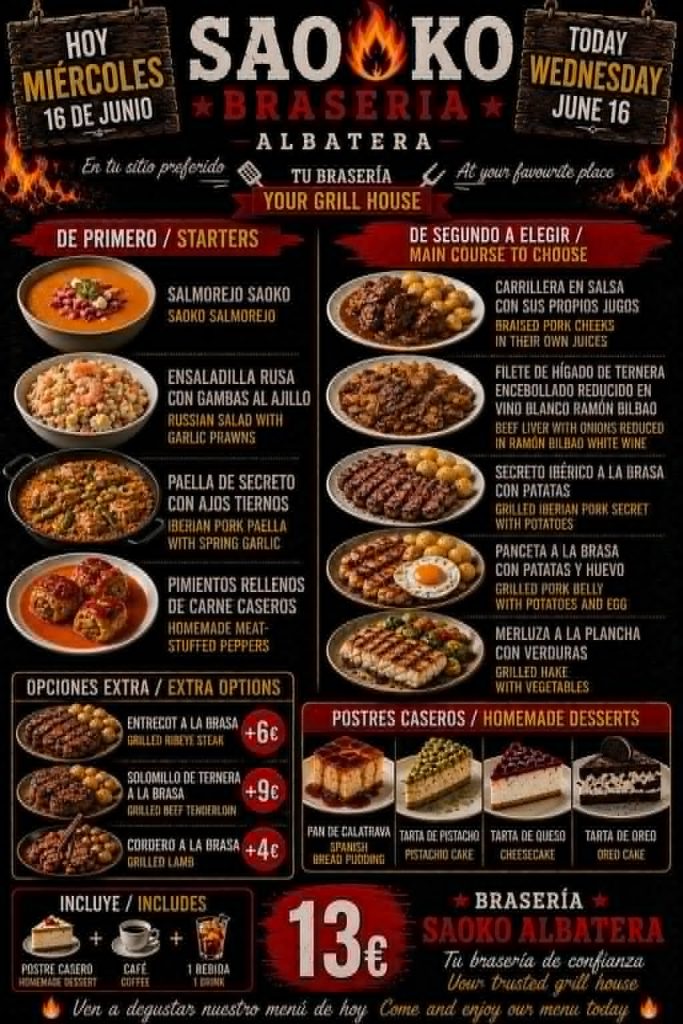 Braseria Saoko: Excellent Menu Del Dia 8 Braseria Saoko Lovely Menu Del Dia