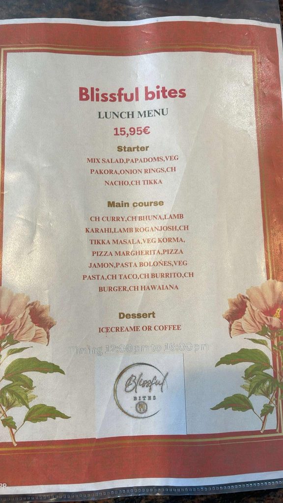 Blissful Bites Benijófar - WOW! 9 set menu