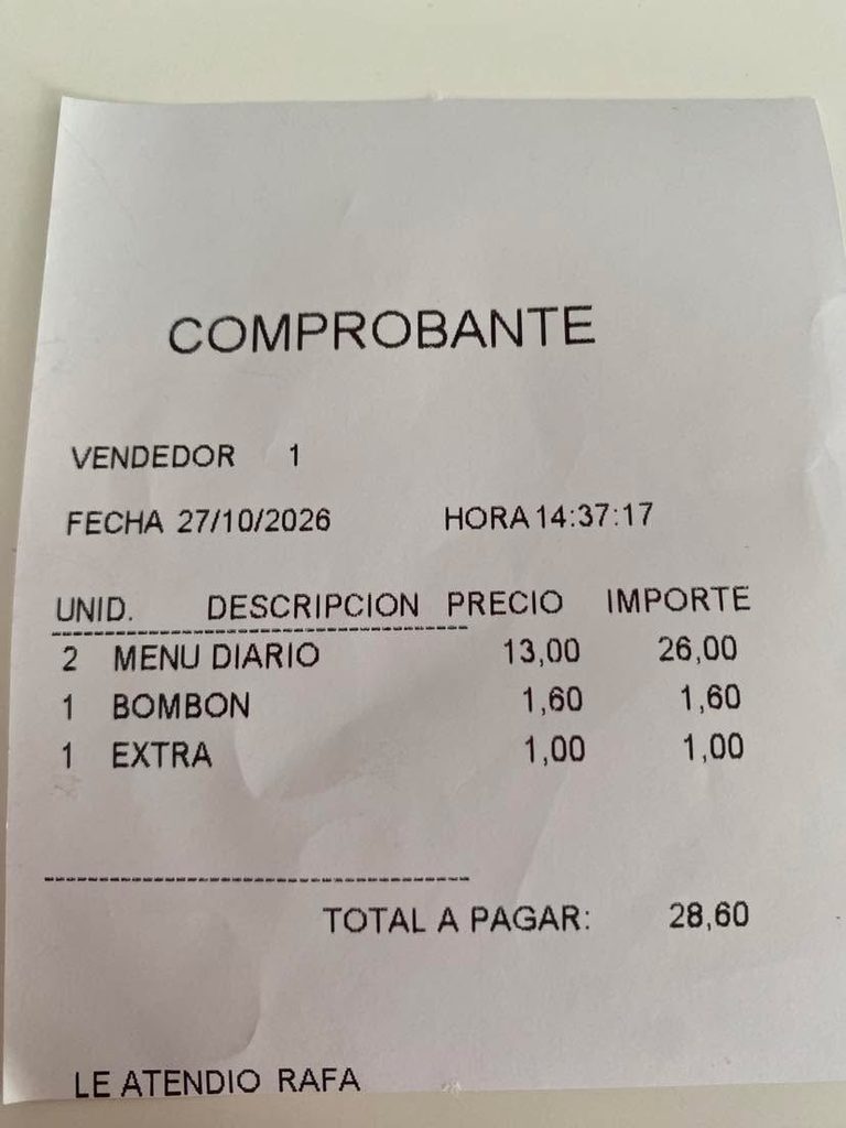 Zalamera Bar & Restaurant receipt